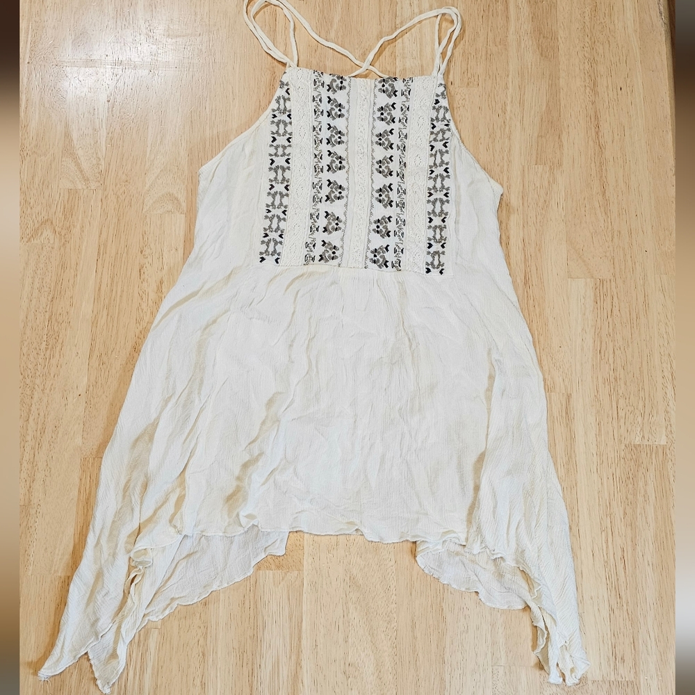 Boho Criss Cross Ivory Top